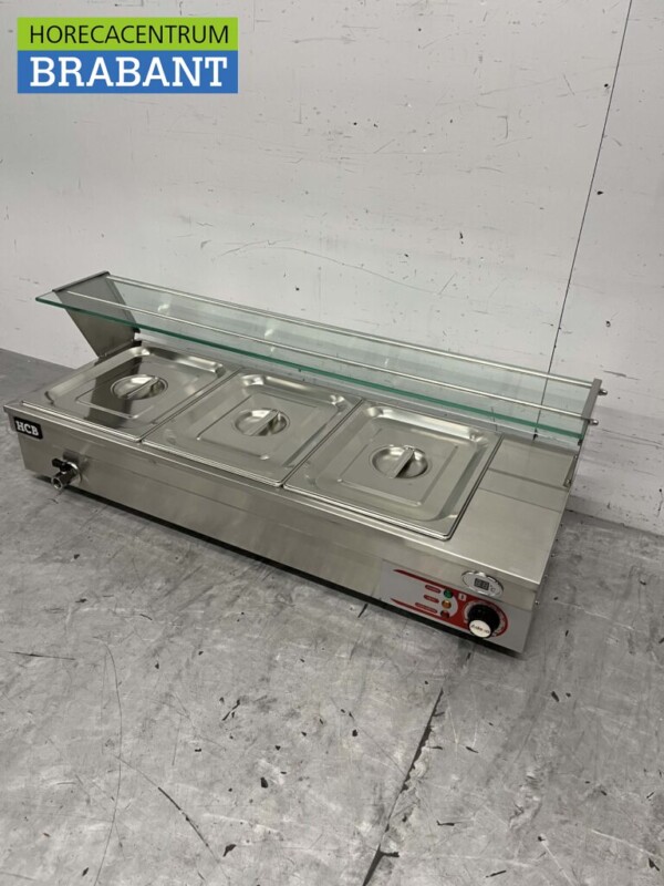 Bain marie en acier inoxydable 3 x 1/2 GN 95 cm 230V Horeca – Image 2