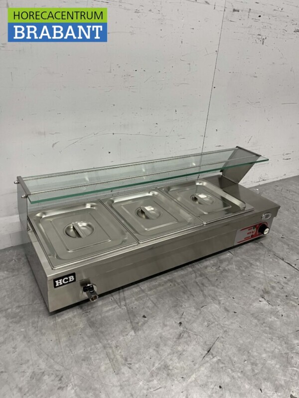 Bain marie en acier inoxydable 3 x 1/2 GN 95 cm 230V Horeca – Image 3