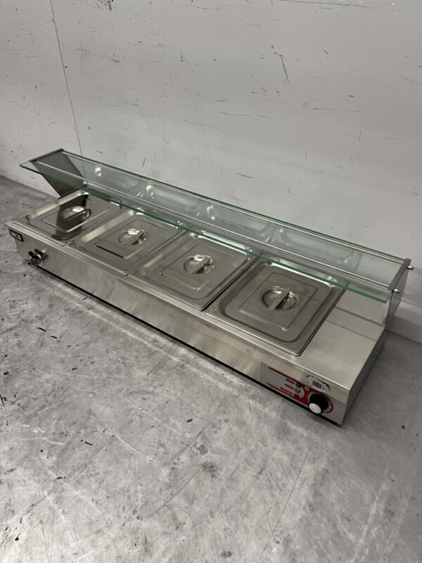 Bain marie en acier inoxydable 4 x 1/2 GN 122 cm 230V Horeca – Image 2