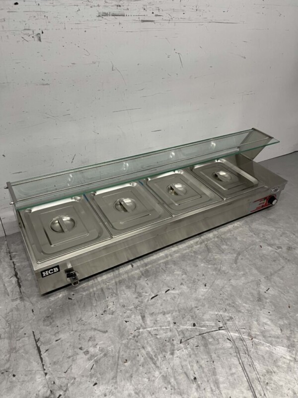 Bain marie en acier inoxydable 4 x 1/2 GN 122 cm 230V Horeca – Image 3