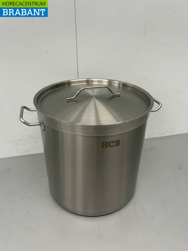 Acier inoxydable HCB Poêle à soupe Poêle de cuisson Induction 33,5 x 33,5 cm 25 litres Restauration – Image 2
