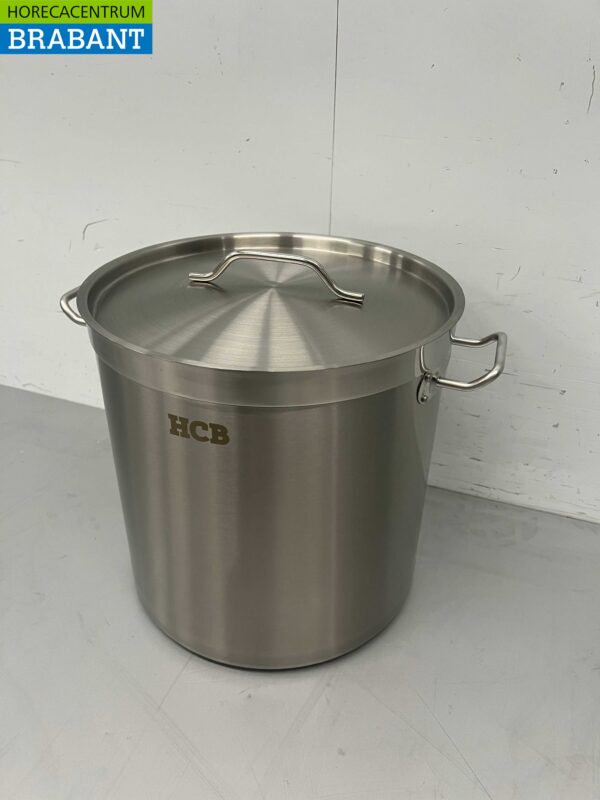 Acier inoxydable HCB Poêle à soupe Poêle de cuisson Induction 33,5 x 33,5 cm 25 litres Restauration – Image 3