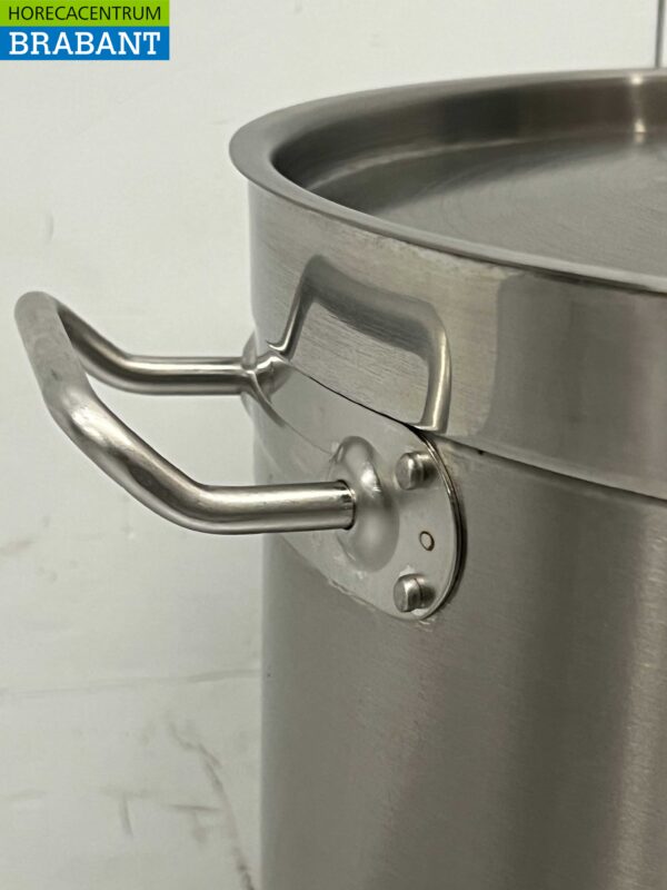 Acier inoxydable HCB Poêle à soupe Poêle de cuisson Induction 33,5 x 33,5 cm 25 litres Restauration – Image 4