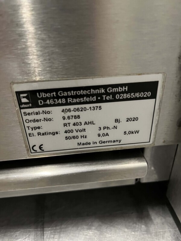 Gril à poulet Ubert RT-403 en acier inoxydable 3 paniers Bj. 2020 400V Hospitalité – Image 7