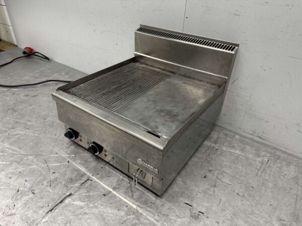 Plaque de cuisson Mareno en acier inoxydable 1/2 Plaque de cuisson cannelée 60 cm 400V Horeca – Image 3