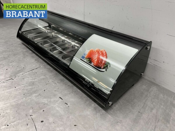 Vitrine à sushi Vitrine à tapas Vitrine réfrigérée de surface 5 x 1/3 GN 130,7 cm 230V Horeca – Image 2