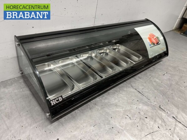 Vitrine à sushi Vitrine à tapas Vitrine réfrigérée de surface 5 x 1/3 GN 130,7 cm 230V Horeca – Image 3