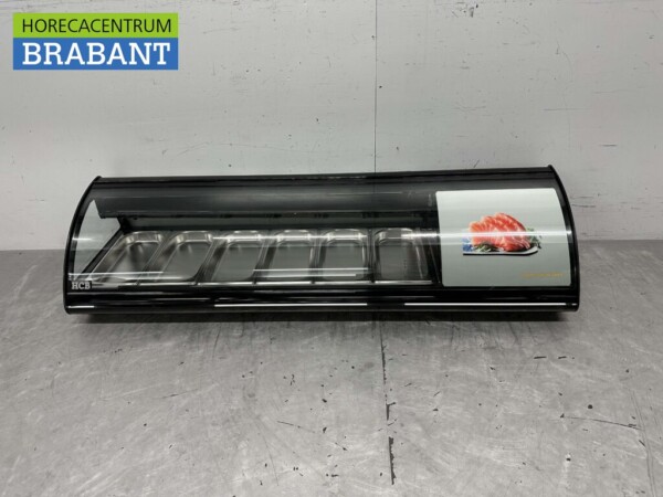 Vitrine à sushi Vitrine à tapas Vitrine réfrigérée de surface 6 x 1/3 GN 148,3 cm 230V Horeca