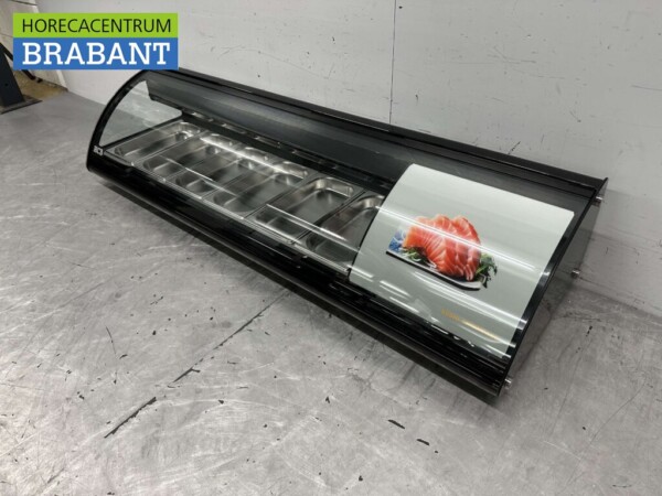 Vitrine à sushi Vitrine à tapas Vitrine réfrigérée de surface 6 x 1/3 GN 148,3 cm 230V Horeca – Image 2
