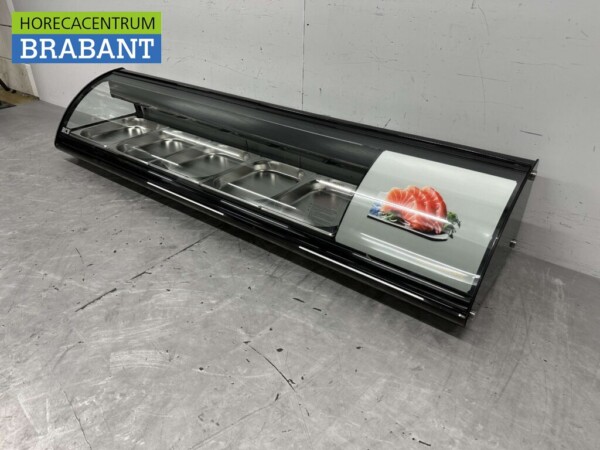 Vitrine à sushi Vitrine à tapas Vitrine réfrigérée de surface 5 x 1/2 GN 175,4 cm 230V Horeca – Image 2