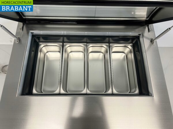 Vitrine à glace Scoop en acier inoxydable Congélateur supérieur 4 x 5 litres (1/3 GN) 87 cm 230V Horeca – Image 5
