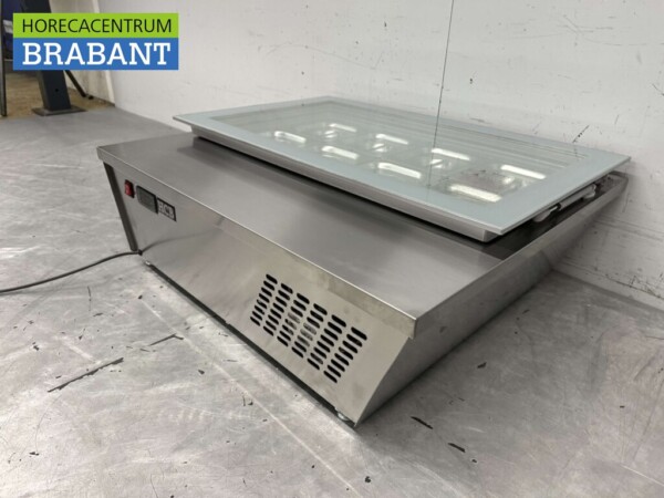 Vitrine à glace Scoop en acier inoxydable Congélateur top 8 x 1/6 GN 80,5 230V Horeca – Image 3