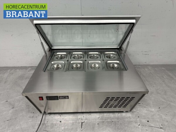 Vitrine à glace Scoop en acier inoxydable Congélateur top 8 x 1/6 GN 80,5 230V Horeca – Image 5