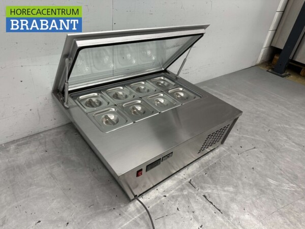 Vitrine à glace Scoop en acier inoxydable Congélateur top 8 x 1/6 GN 80,5 230V Horeca – Image 7