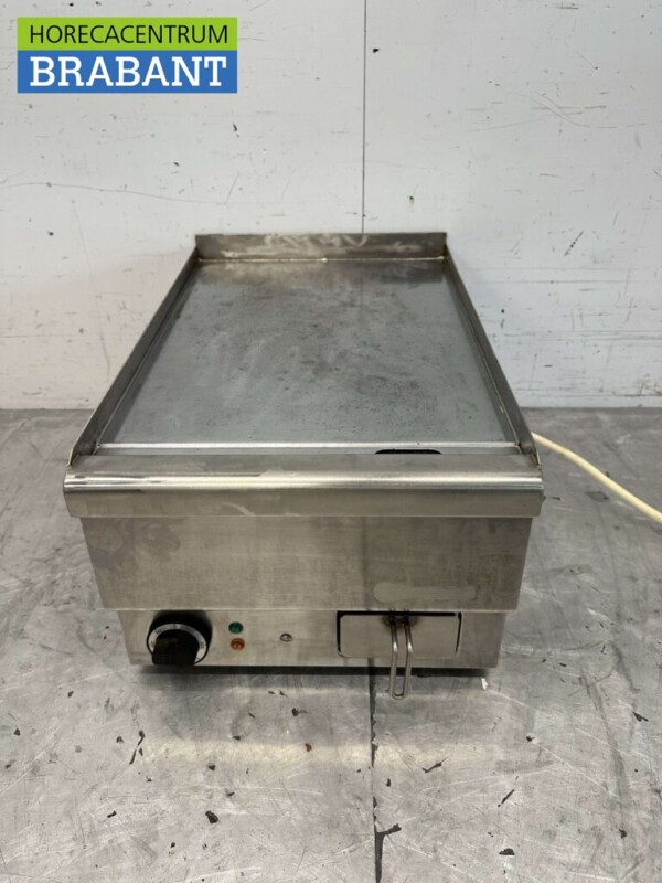 Planche à griller Mareno en acier inoxydable Planche à griller lisse 40 cm 400V Horeca