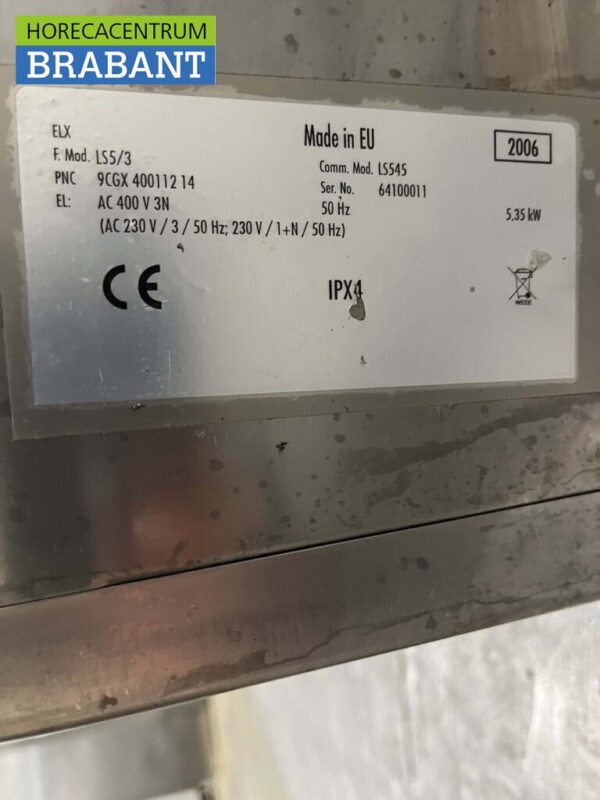 Lave-vaisselle Zanussi LS5/3 en acier inoxydable Chargement frontal 400V Horeca – Image 5