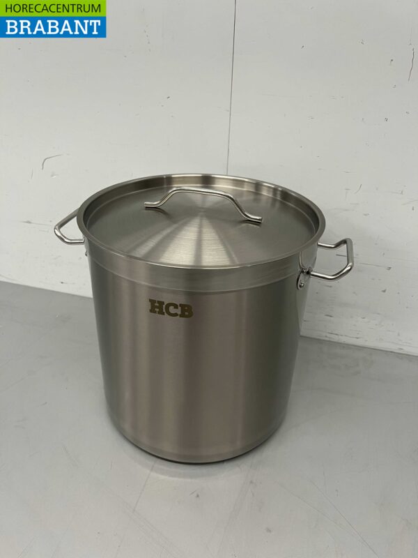 Acier inoxydable HCB Poêle à soupe Poêle de cuisson Induction 30,5 x 31,5 cm 21 litres Horeca – Image 3