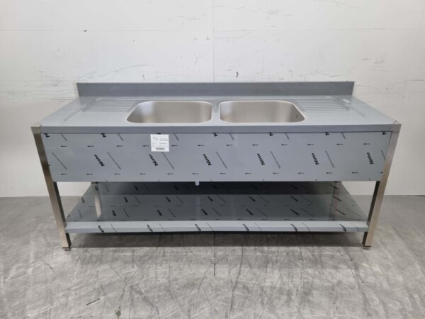 Evier double en acier inoxydable Premium-line Modèle soudé 200 cm Horeca