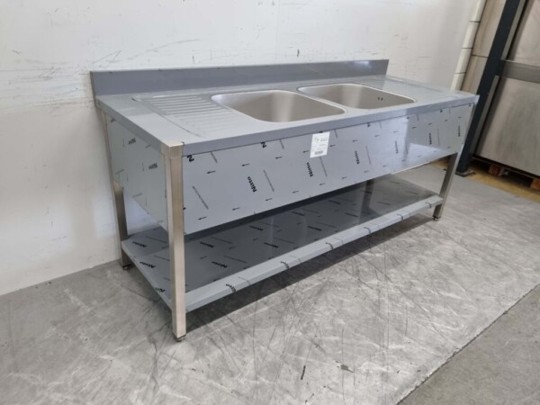 Evier double en acier inoxydable Premium-line Modèle soudé 200 cm Horeca – Image 3