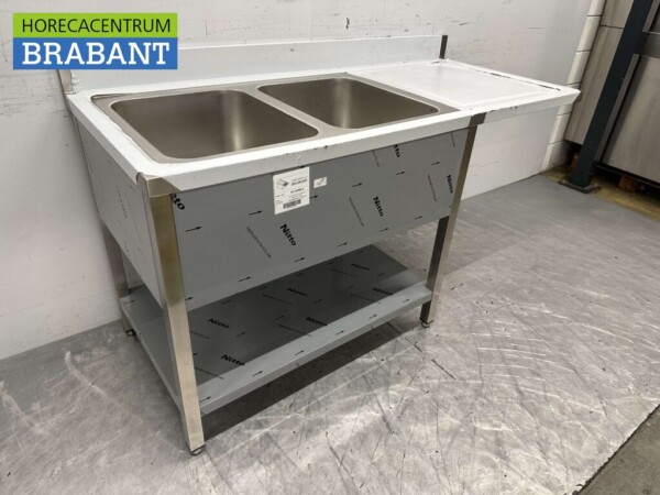 Évier en acier inoxydable double évier Premium-line 160 cm Horeca – Image 2
