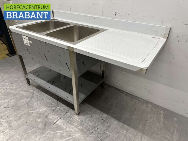 Évier en acier inoxydable double évier Premium-line 160 cm Horeca – Image 3