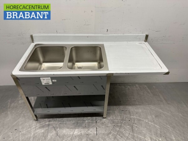 Évier en acier inoxydable double évier Premium-line 160 cm Horeca – Image 4