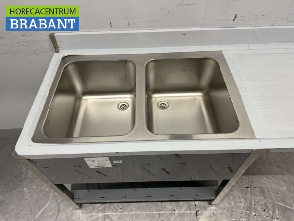Évier en acier inoxydable double évier Premium-line 160 cm Horeca – Image 5