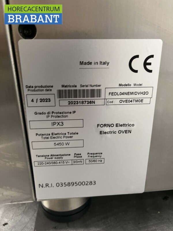 Acier inoxydable Nerone Steamer Combisteamer Four à air chaud Shop Oven 4 x 1/1 GN ou 60/40 cm 400V Horeca – Image 5