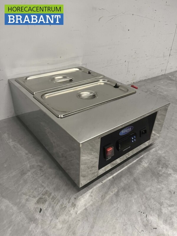 Acier inoxydable Fondoir à chocolat Réchauffeur de chocolat Réchauffeur de sauce 2 x 1/3 GN gastronorm 230V Horeca – Image 3