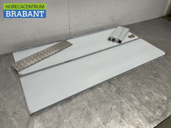 Acier inoxydable Double étagère murale 160 x 40 cm Horeca – Image 3