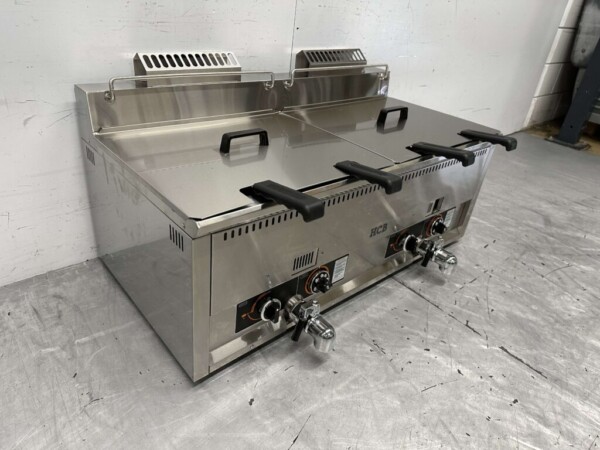 Friteuse double en acier inoxydable 2 x 30 litres PROPAAN gas Catering – Image 4
