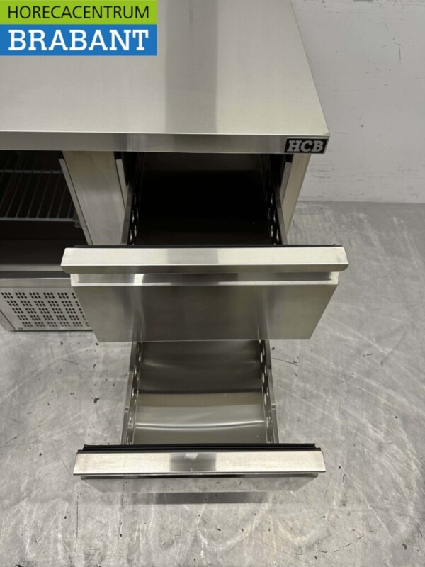 Etabli réfrigéré en acier inoxydable 1 porte et 2 tiroirs 90 cm 230V Horeca – Image 5
