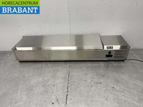 Vitrine de comptoir en acier inoxydable Countertop chiller saladière 7 x 1/4 GN 150 cm Horeca