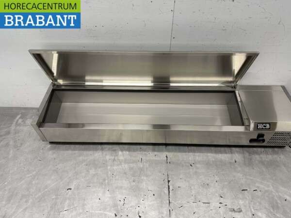Vitrine de comptoir en acier inoxydable Countertop chiller saladière 7 x 1/4 GN 150 cm Horeca – Image 5