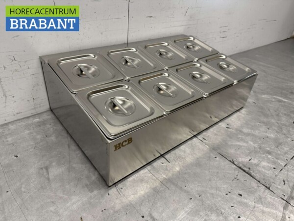 Support de plateau GN en acier inoxydable 8 x 1/6 gastronorm GN 66,5 cm Horeca – Image 3