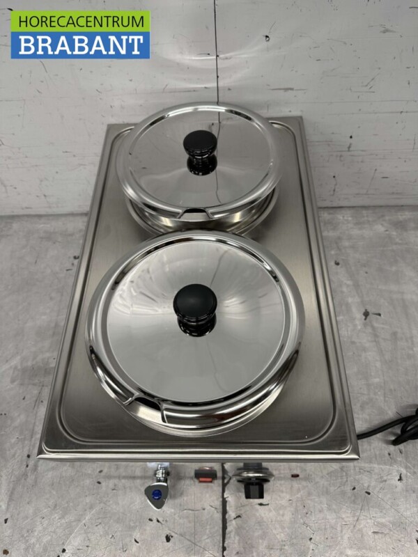 Bain marie en acier inoxydable 2 x 6 litres 230V Horeca – Image 5