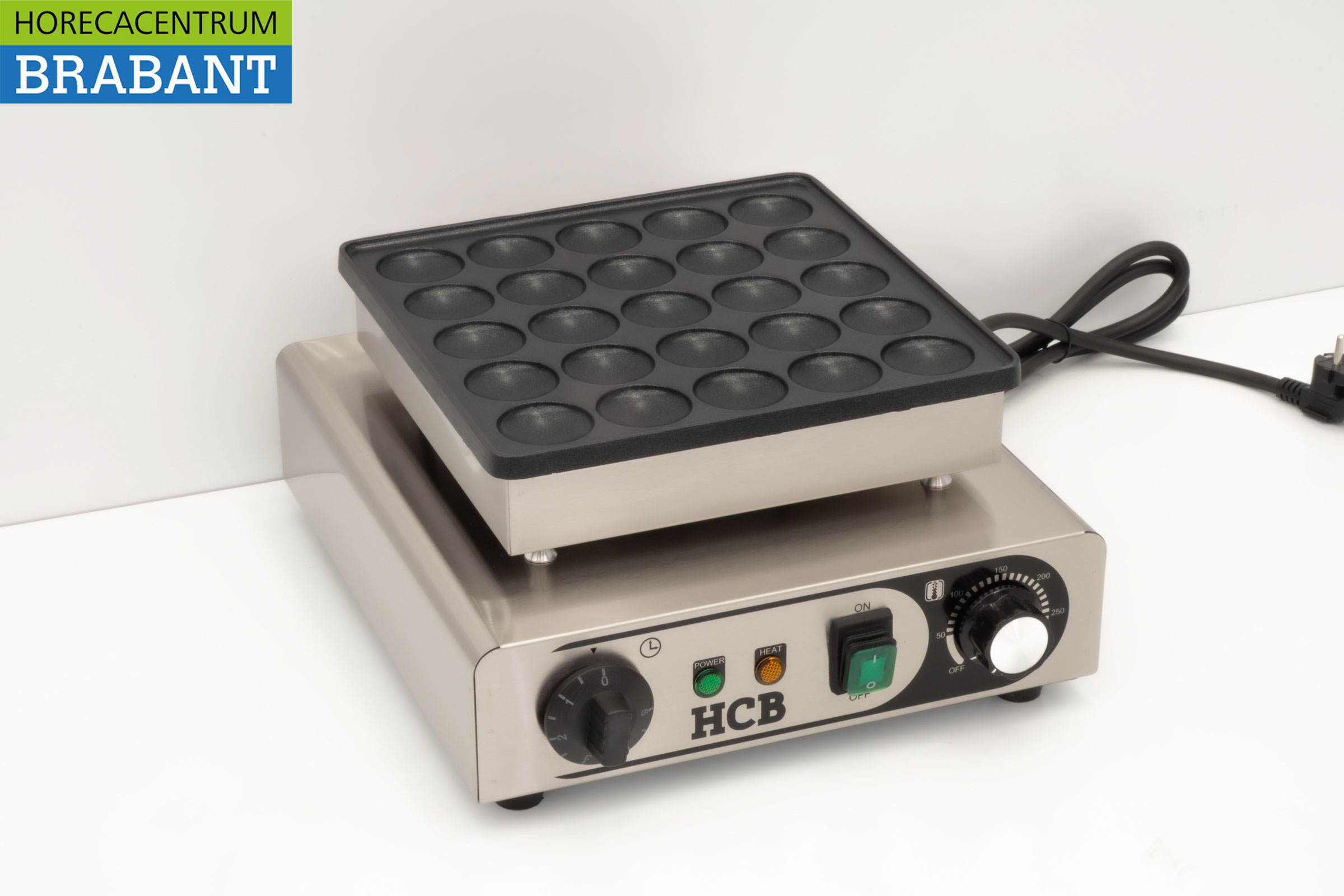 HCB acier inoxydable Poffertjesplaat Poffertjesbakplaat 25 dops 230V Horeca – Image 3
