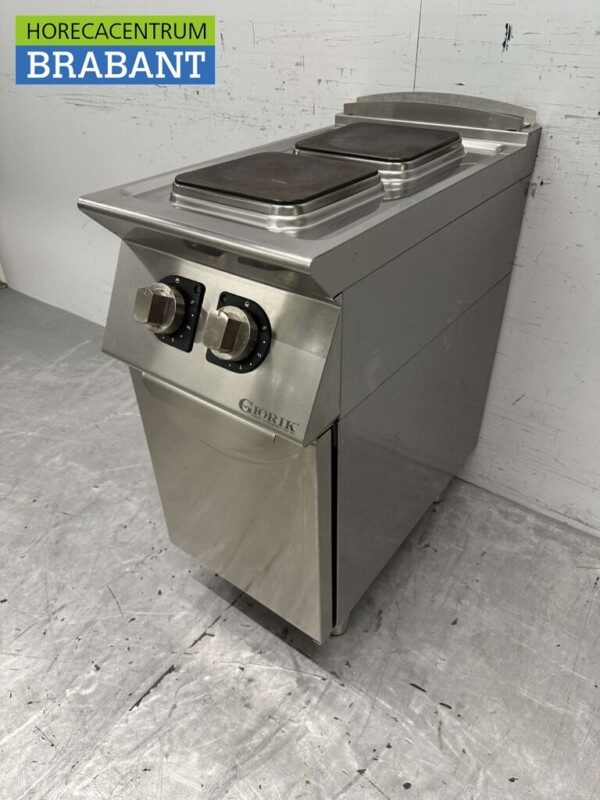 Réchaud électrique Giorik en acier inoxydable 2 brûleurs 400V Horeca – Image 2