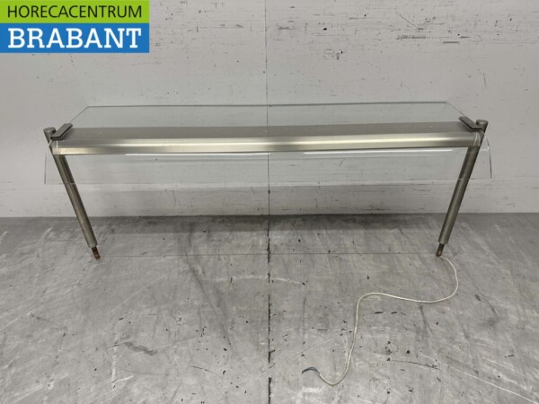 Superstructure en verre en acier inoxydable avec éclairage 154 cm Horeca