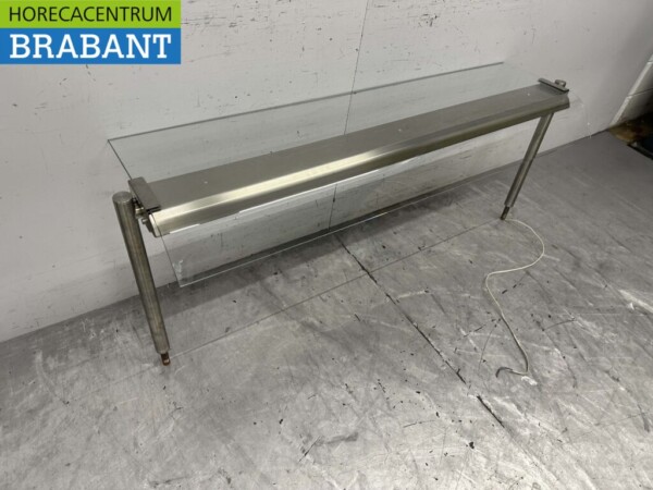 Superstructure en verre en acier inoxydable avec éclairage 154 cm Horeca – Image 2