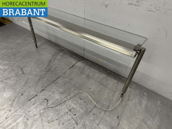 Superstructure en verre en acier inoxydable avec éclairage 154 cm Horeca – Image 3
