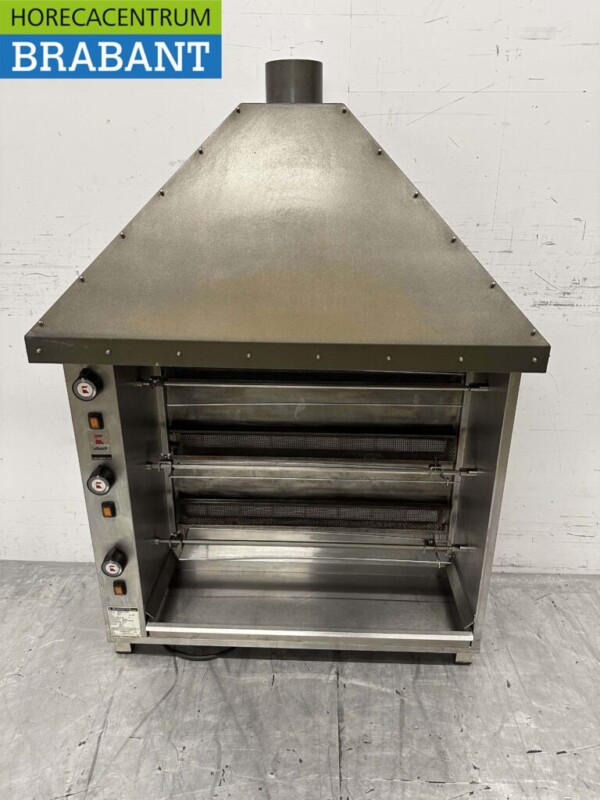 Ubert RT Chicken Grill Chimney Grill en acier inoxydable 3 brochettes GAS/230V Restauration