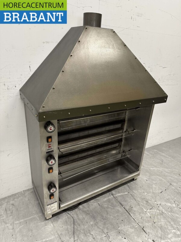Ubert RT Chicken Grill Chimney Grill en acier inoxydable 3 brochettes GAS/230V Restauration – Image 2