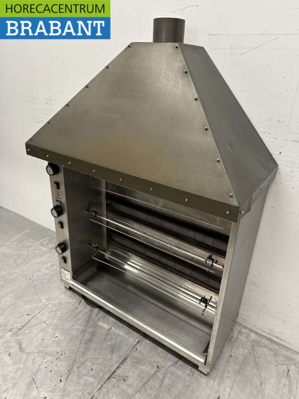 Ubert RT Chicken Grill Chimney Grill en acier inoxydable 3 brochettes GAS/230V Restauration – Image 3