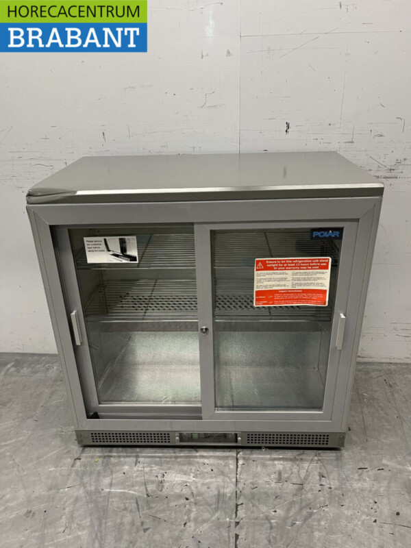 Acier inoxydable Polar CC601 Backbar Bar Cooler Portes coulissantes en verre 223 litres 92 cm 230V Horeca