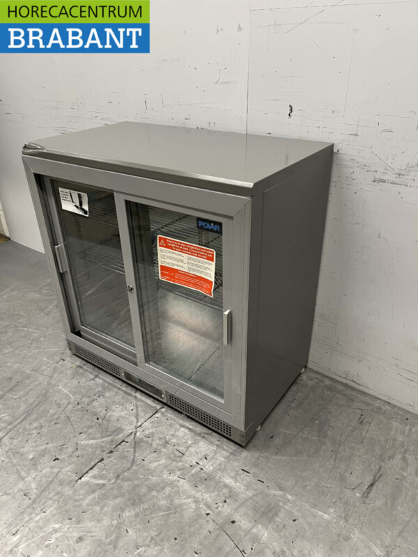 Acier inoxydable Polar CC601 Backbar Bar Cooler Portes coulissantes en verre 223 litres 92 cm 230V Horeca – Image 2