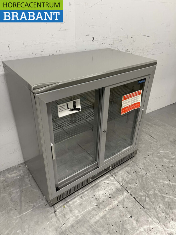 Acier inoxydable Polar CC601 Backbar Bar Cooler Portes coulissantes en verre 223 litres 92 cm 230V Horeca – Image 3