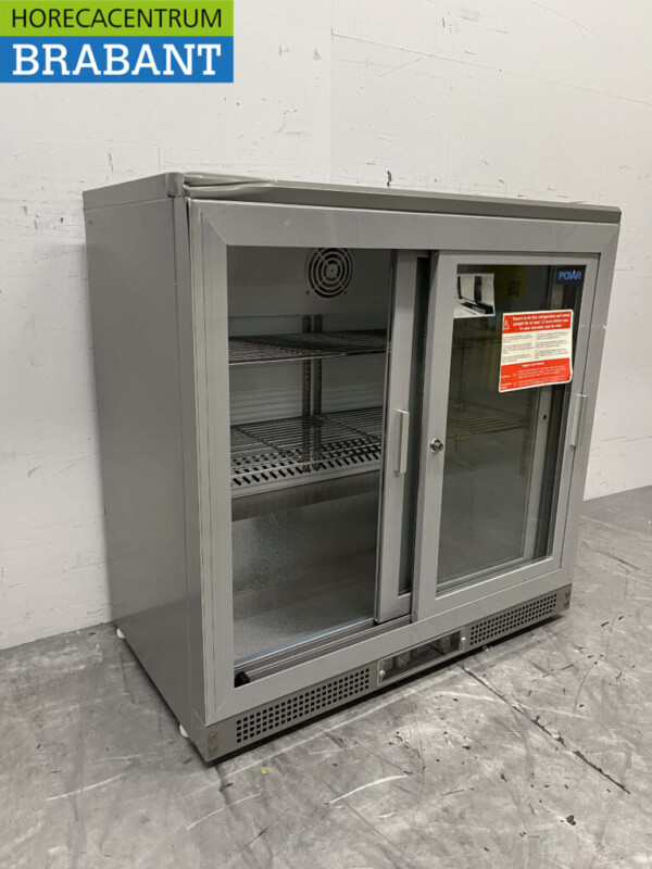 Acier inoxydable Polar CC601 Backbar Bar Cooler Portes coulissantes en verre 223 litres 92 cm 230V Horeca – Image 4