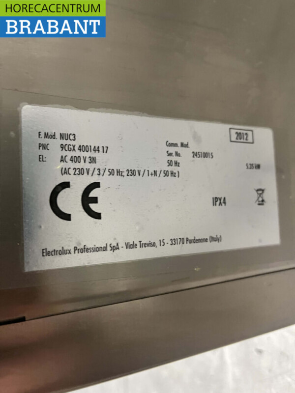 Lave-vaisselle Zanussi NUC3 en acier inoxydable Chargement frontal 400V Horeca – Image 6