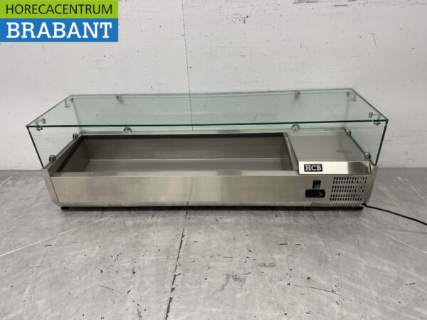HCB Vitrine en acier inoxydable Set-up vitrine réfrigérée saladière 6 x 1/3 140 cm Horeca